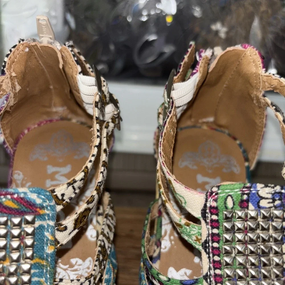 Vintage Mudd 4 In Cork Wedge Platform Sandals Boho Hippie Y2K 90s Womens Sz 7